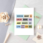 Mom Card From Partner by SixElevenCreations. Reads Seeing what a great mom you are makes me love you even more. Product Code SE0035A6_US