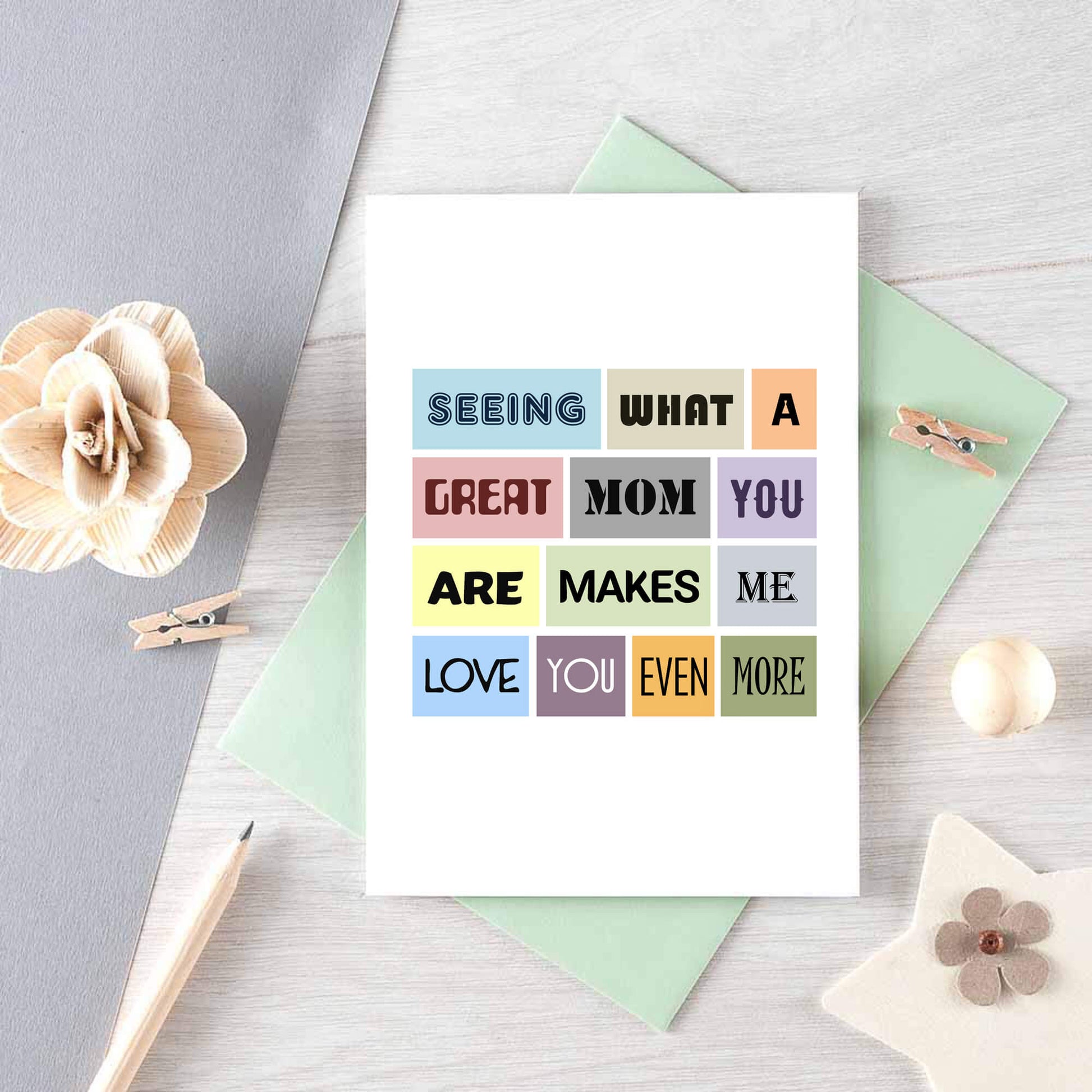 Mom Card From Partner by SixElevenCreations. Reads Seeing what a great mom you are makes me love you even more. Product Code SE0035A6_US