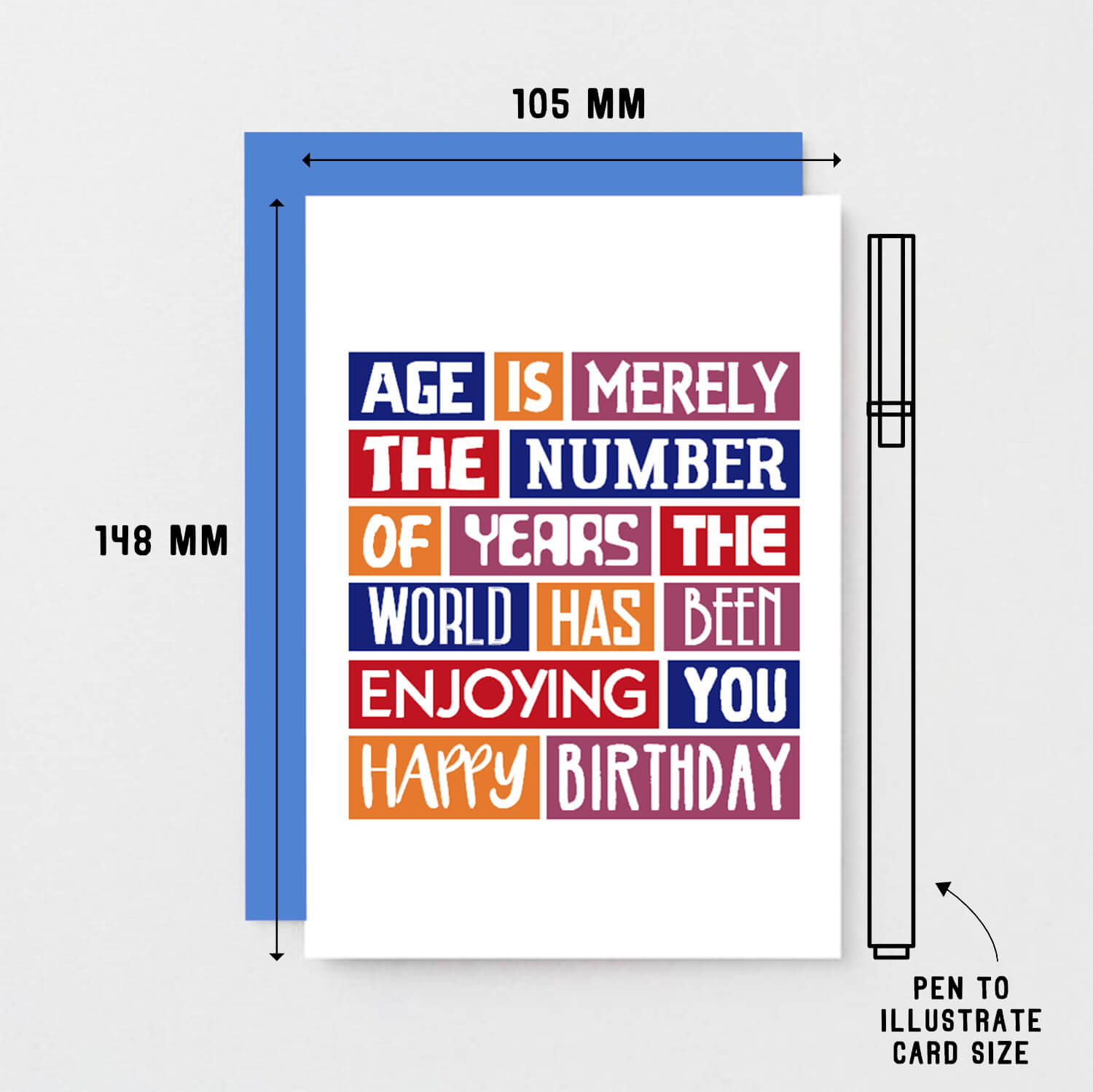 Birthday Card by SixElevenCreations. Reads Age is merely the number of years the world has been enjoying you. Happy birthday. Product Code SE0218A6