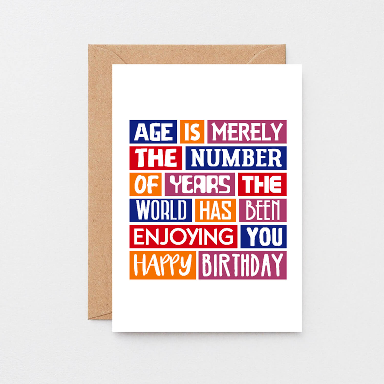 Birthday Card by SixElevenCreations. Reads Age is merely the number of years the world has been enjoying you. Happy birthday. Product Code SE0218A6