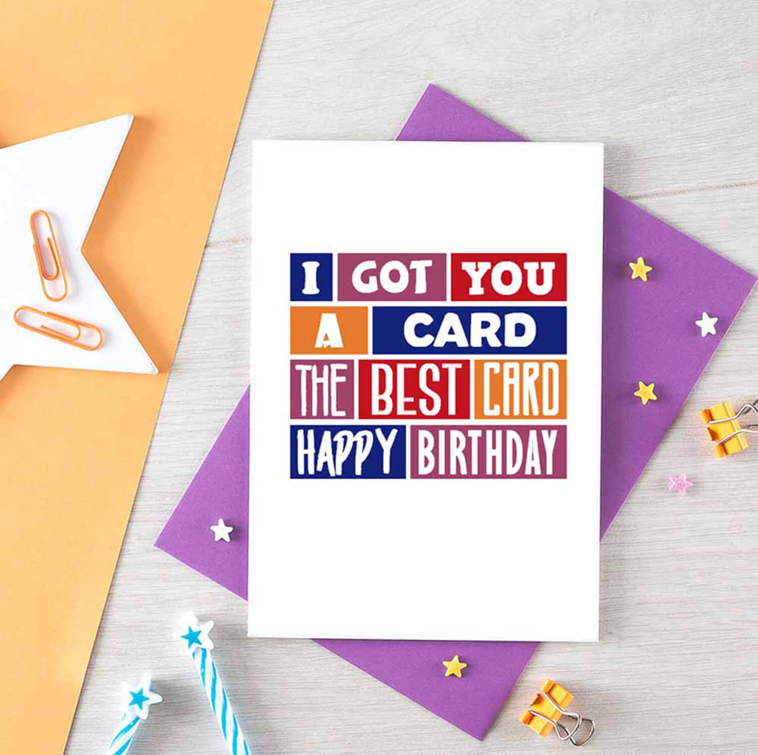 Birthday Card by SixElevenCreations. Reads I got you a card. The best card. Happy birthday. Product Code SE0240A6