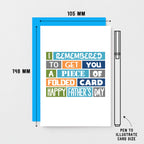 Father's Day Card by SixElevenCreations. Reads I remembered to get you a piece of folded card. Happy Father's Day. Product Code SEF0007A6