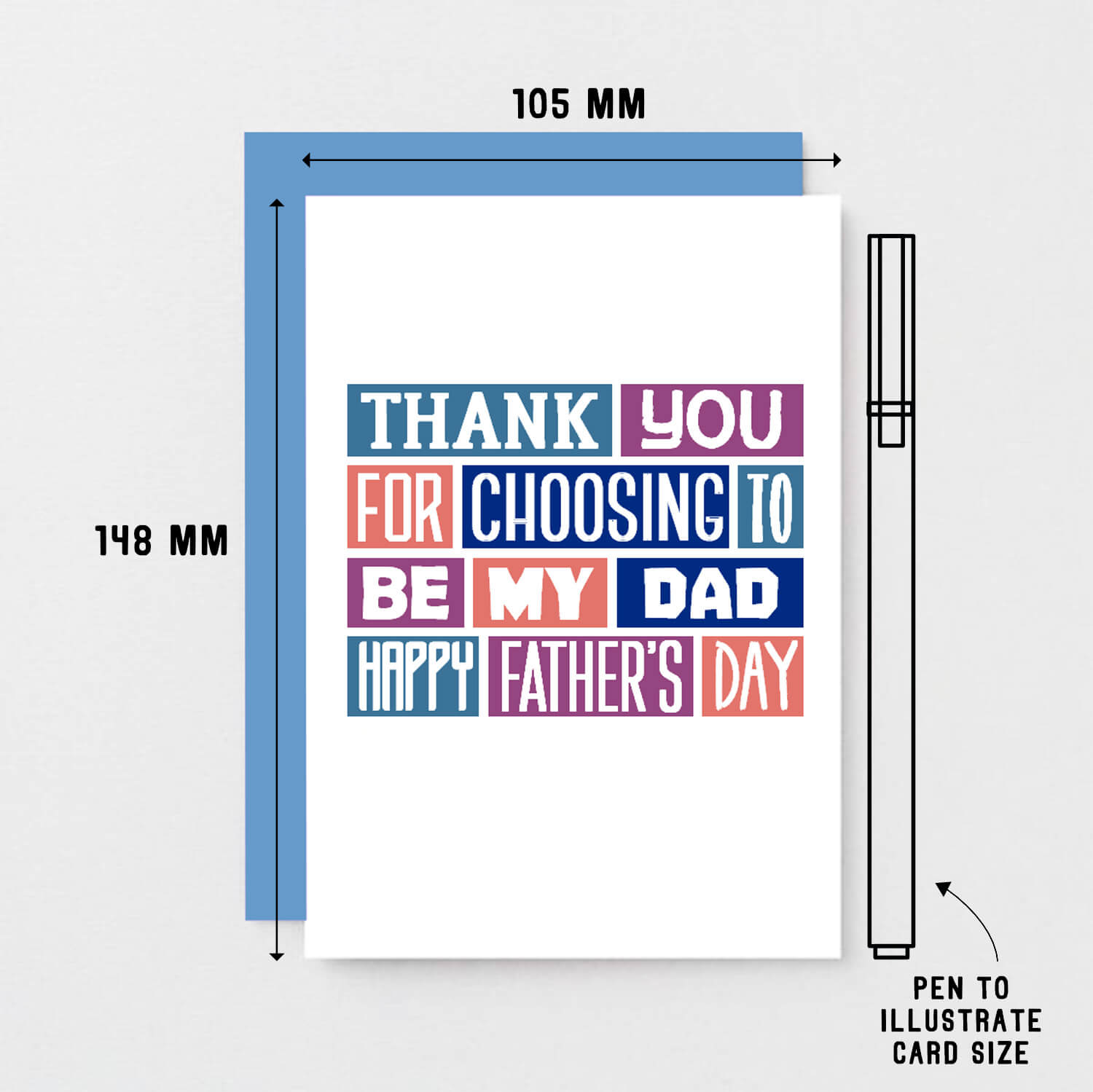 Father's Day Card by SixElevenCreations. Reads Thank you for choosing to be my dad. Happy Father's Day. Product Code SEF0011A6