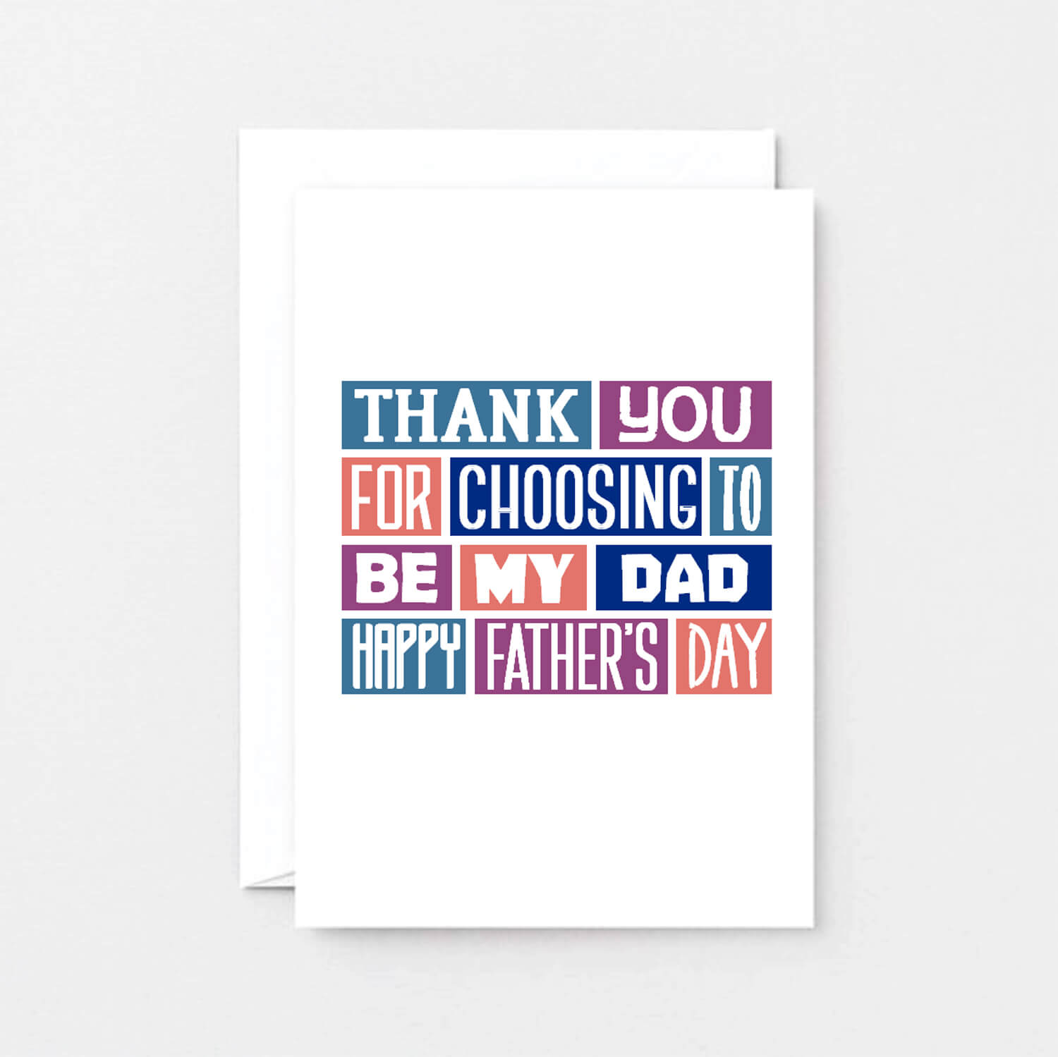 Father's Day Card by SixElevenCreations. Reads Thank you for choosing to be my dad. Happy Father's Day. Product Code SEF0011A6