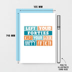 50th Birthday Card by SixElevenCreations. Reads Left your forties Kept your cool Happy Fiftieth. Product code SE0228A6