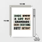Grandad Birthday Card by SixElevenCreations. Reads Dads know a lot but grandads know everything. Happy birthday. Product Code SE0298A6