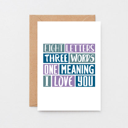 Eight Letters Love Card by SixElevenCreations Product Code SE0012A6