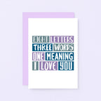 Eight Letters Love Card by SixElevenCreations Product Code SE0012A6
