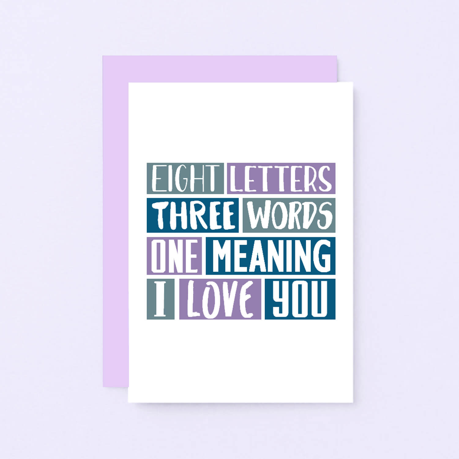 Eight Letters Love Card by SixElevenCreations Product Code SE0012A6