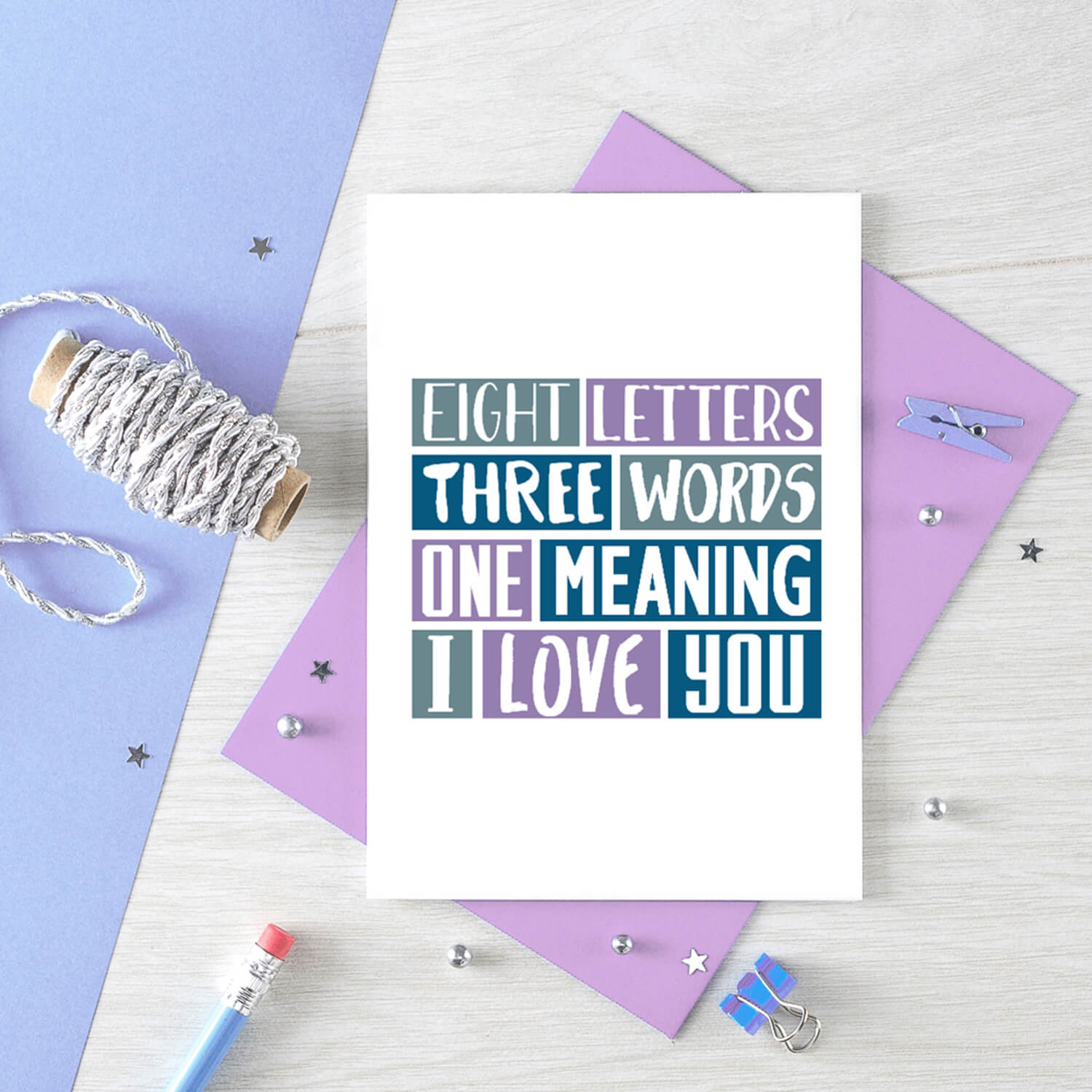Eight Letters Love Card by SixElevenCreations Product Code SE0012A6
