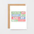 Love Card by SixElevenCreations. Reads You're my favourite hello and my hardest goodbye. Product Code SE0222A6