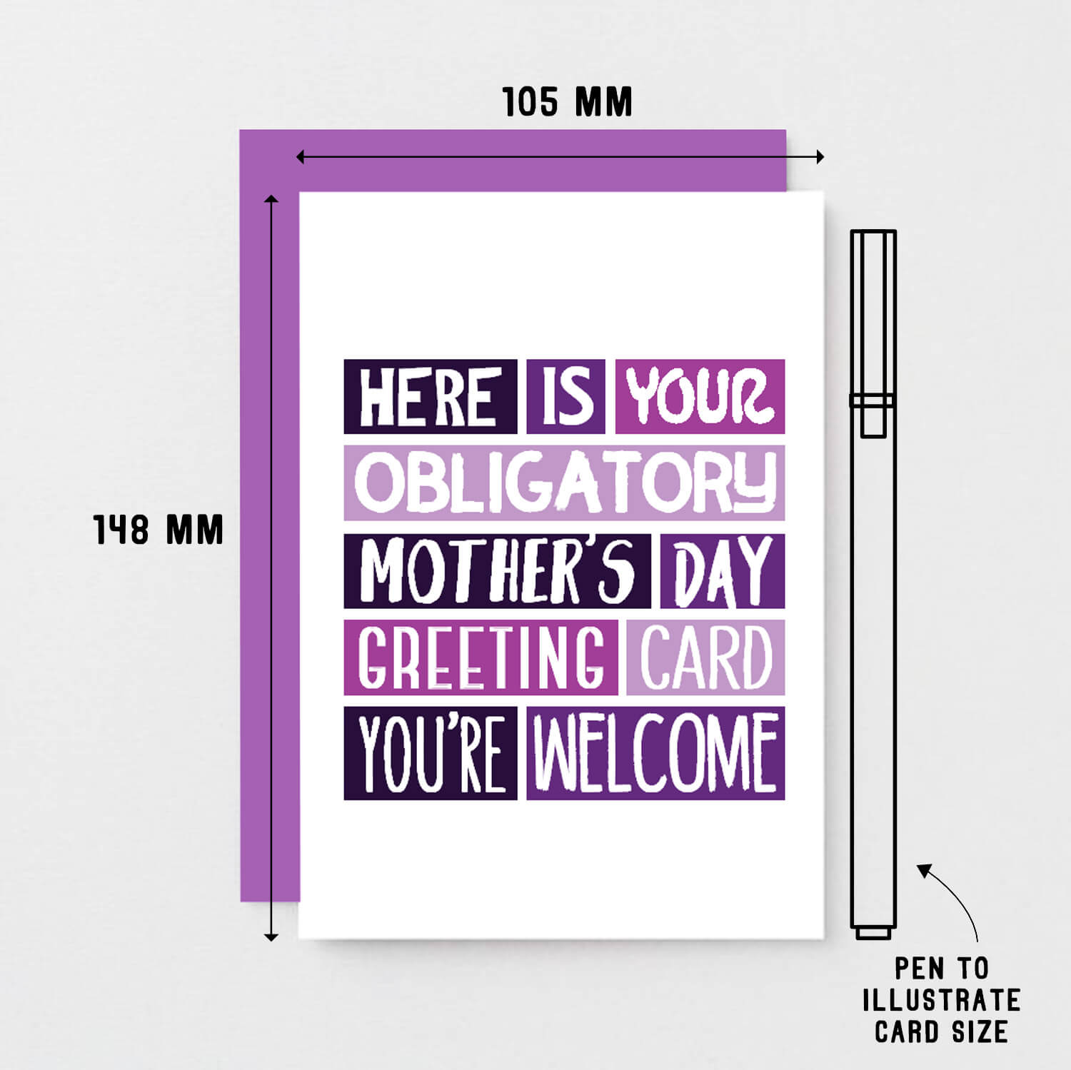 Funny Mother's Day Card by SixElevenCreations. Reads Here is your obligatory Mother's Day greeting card. You're welcome. Product Code SEM0006A6