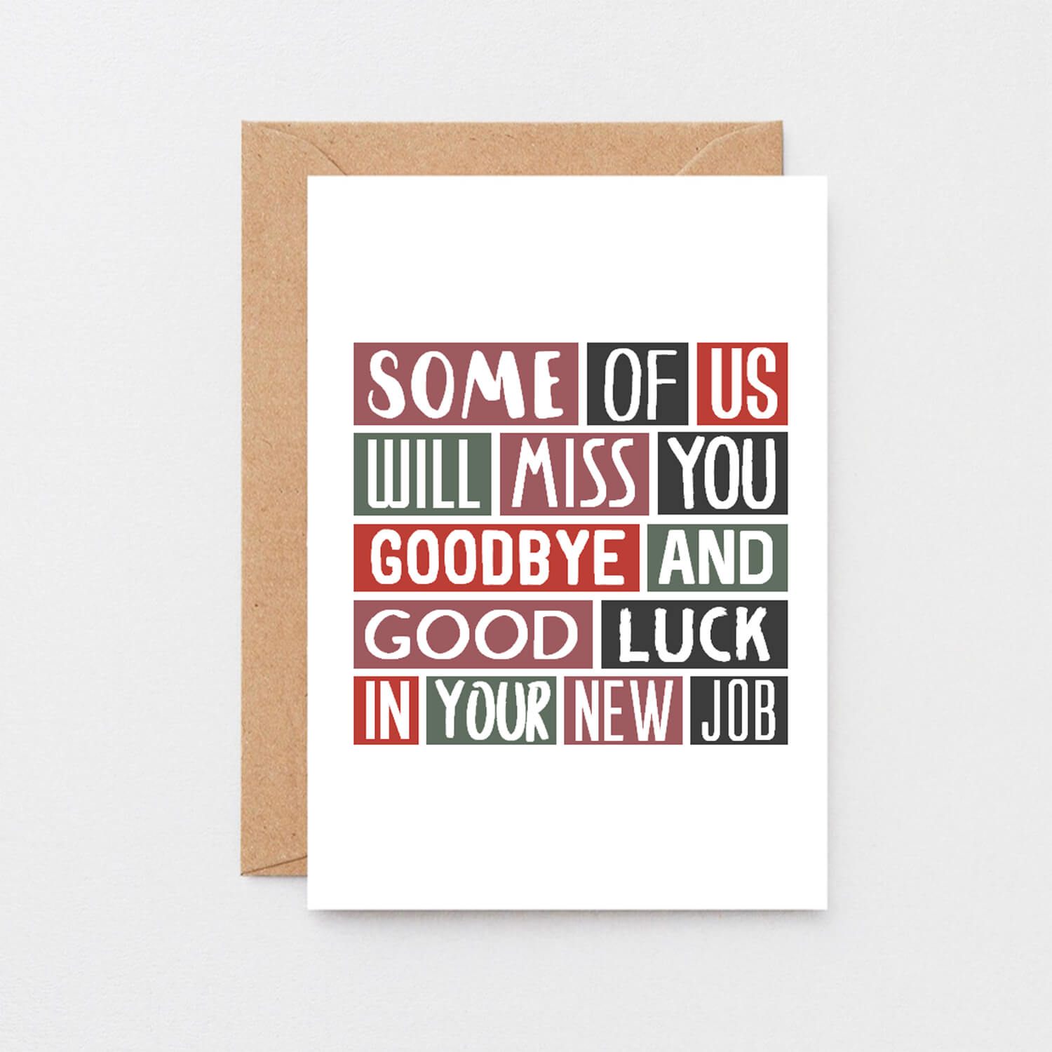 Large New Job Card by SixElevenCreations. Reads Some of us will miss you. Goodbye and good luck in your new job. Product Code SE0317A5