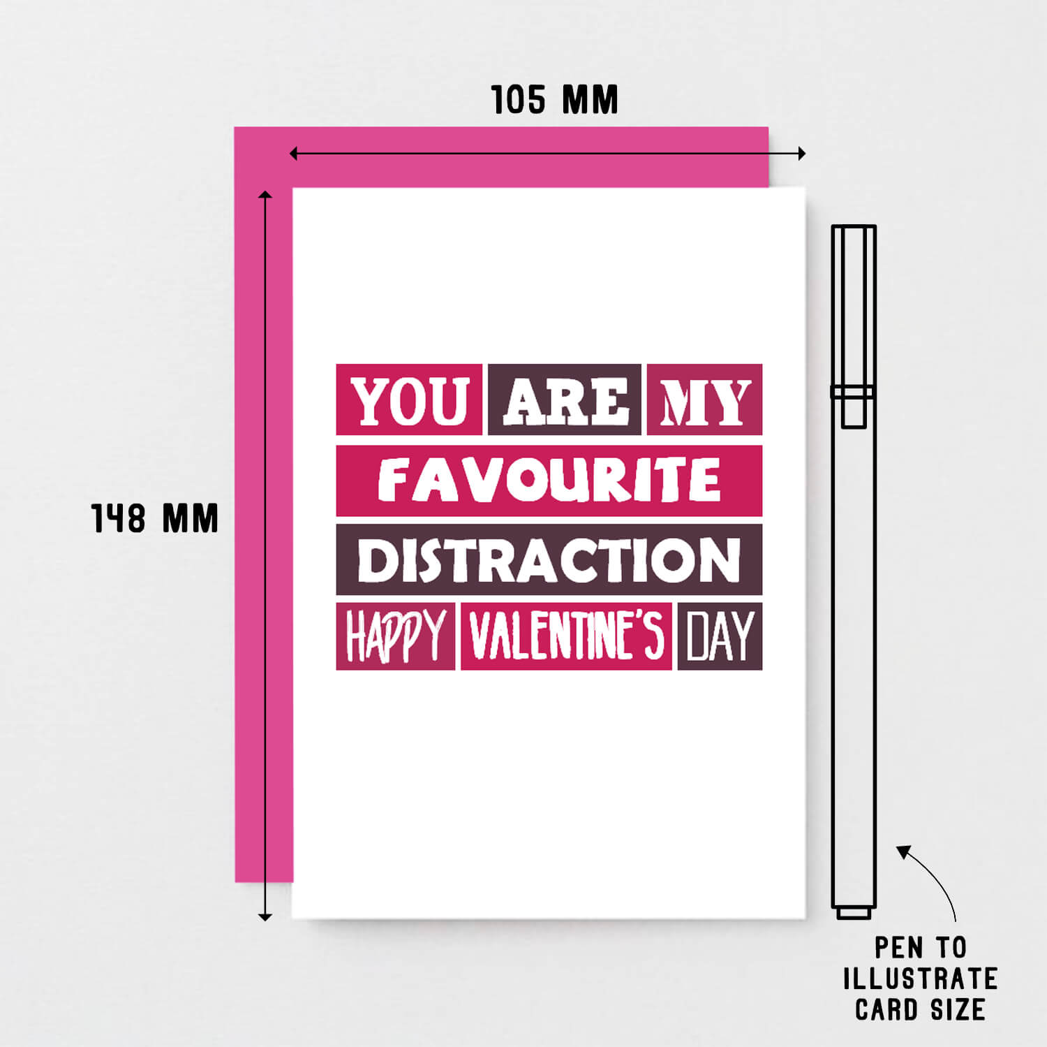 Valentine Card by SixElevenCreations. Reads You are my favourite distraction. Happy Valentine's Day. Product Code SEV0011A6
