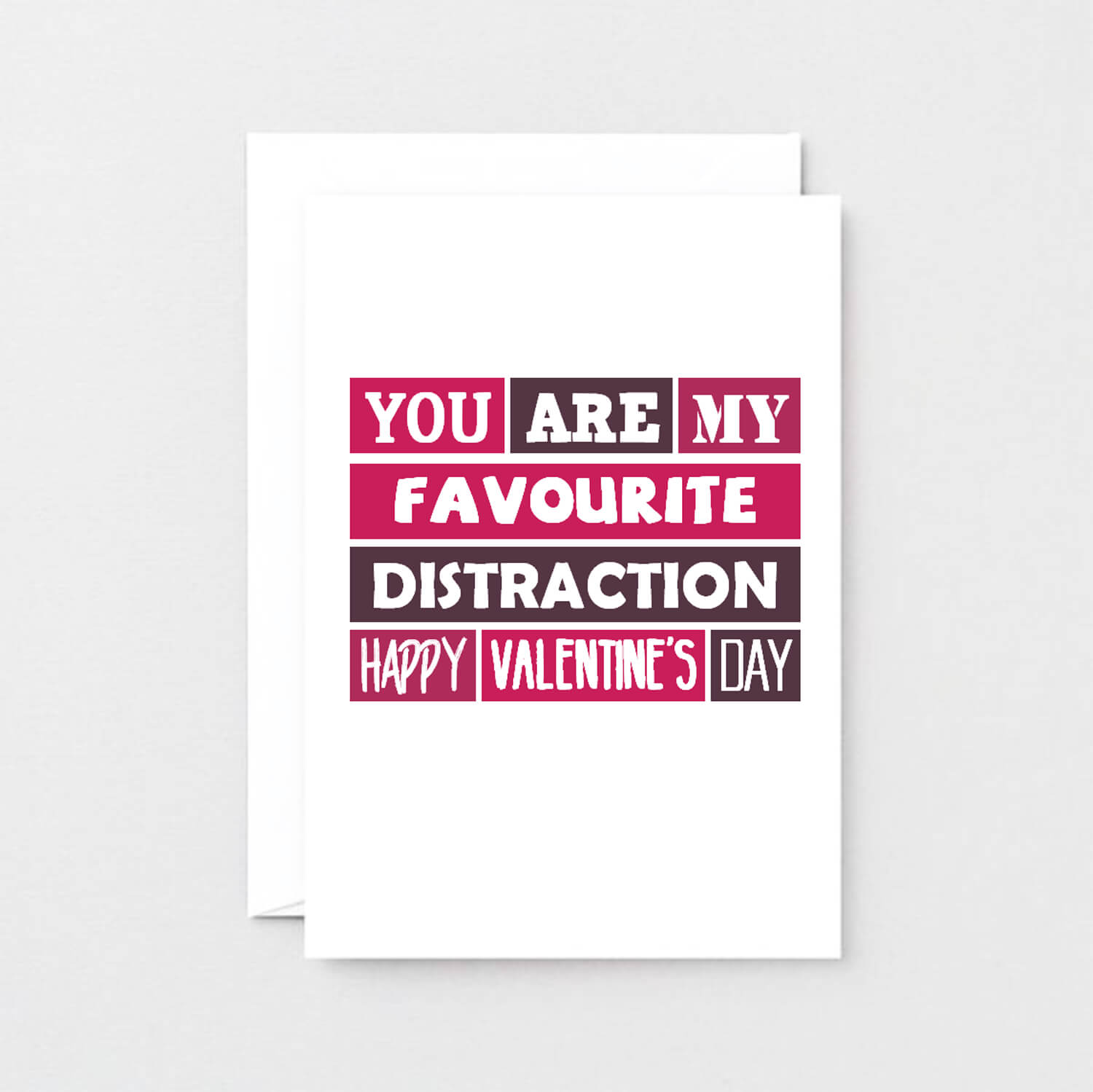 Valentine Card by SixElevenCreations. Reads You are my favourite distraction. Happy Valentine's Day. Product Code SEV0011A6
