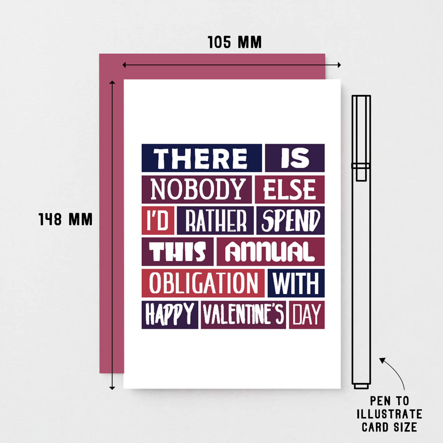 Valentine Card by SixElevenCreations. Reads There is nobody else I'd rather spend this annual obligation with. Happy Valentine's Day. Product Code SEV0012A6