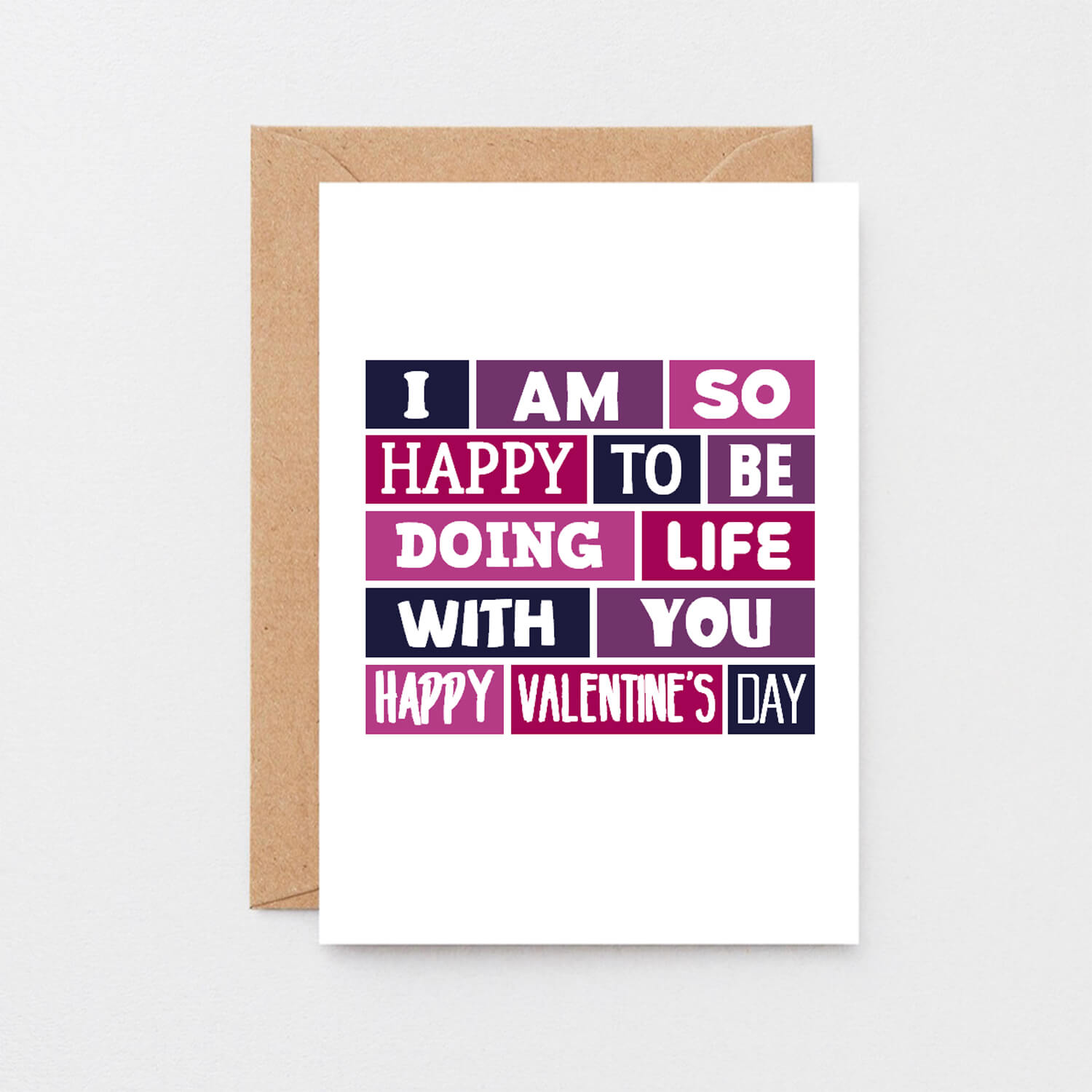 Valentine Card by SixElevenCreations. Reads I am so happy to be doing life with you. Happy Valentine's Day. Product Code SEV0018A6