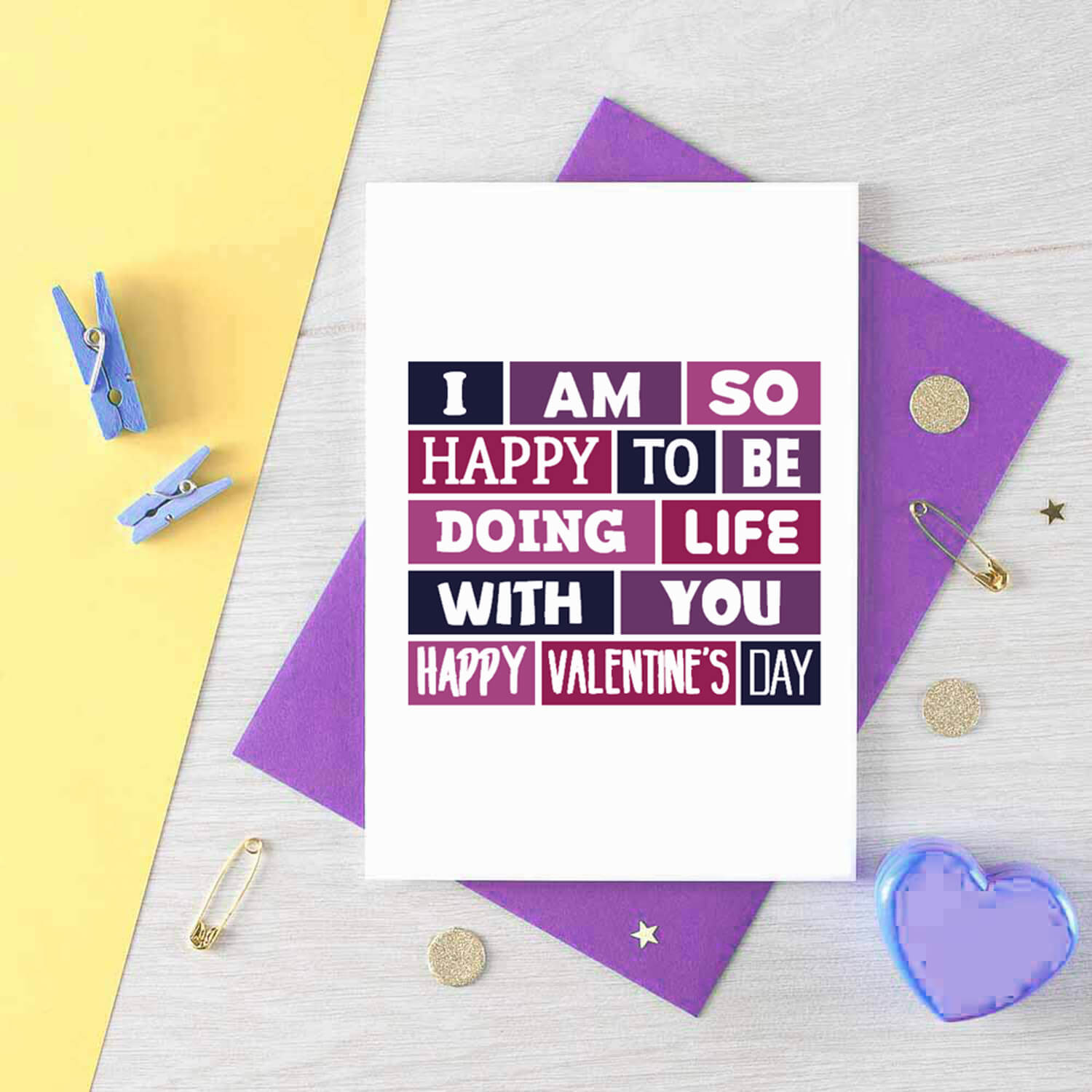 Valentine Card by SixElevenCreations. Reads I am so happy to be doing life with you. Happy Valentine's Day. Product Code SEV0018A6