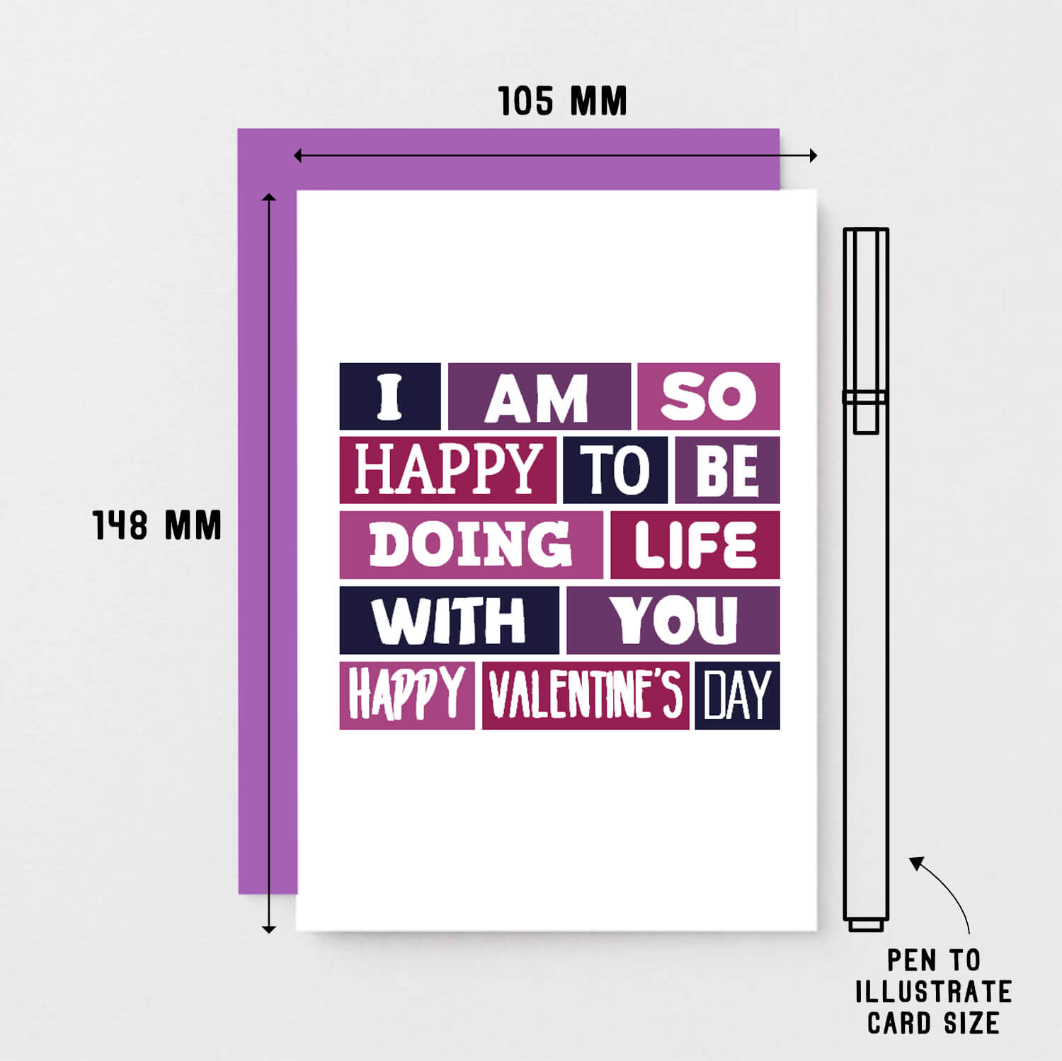 Valentine Card by SixElevenCreations. Reads I am so happy to be doing life with you. Happy Valentine's Day. Product Code SEV0018A6