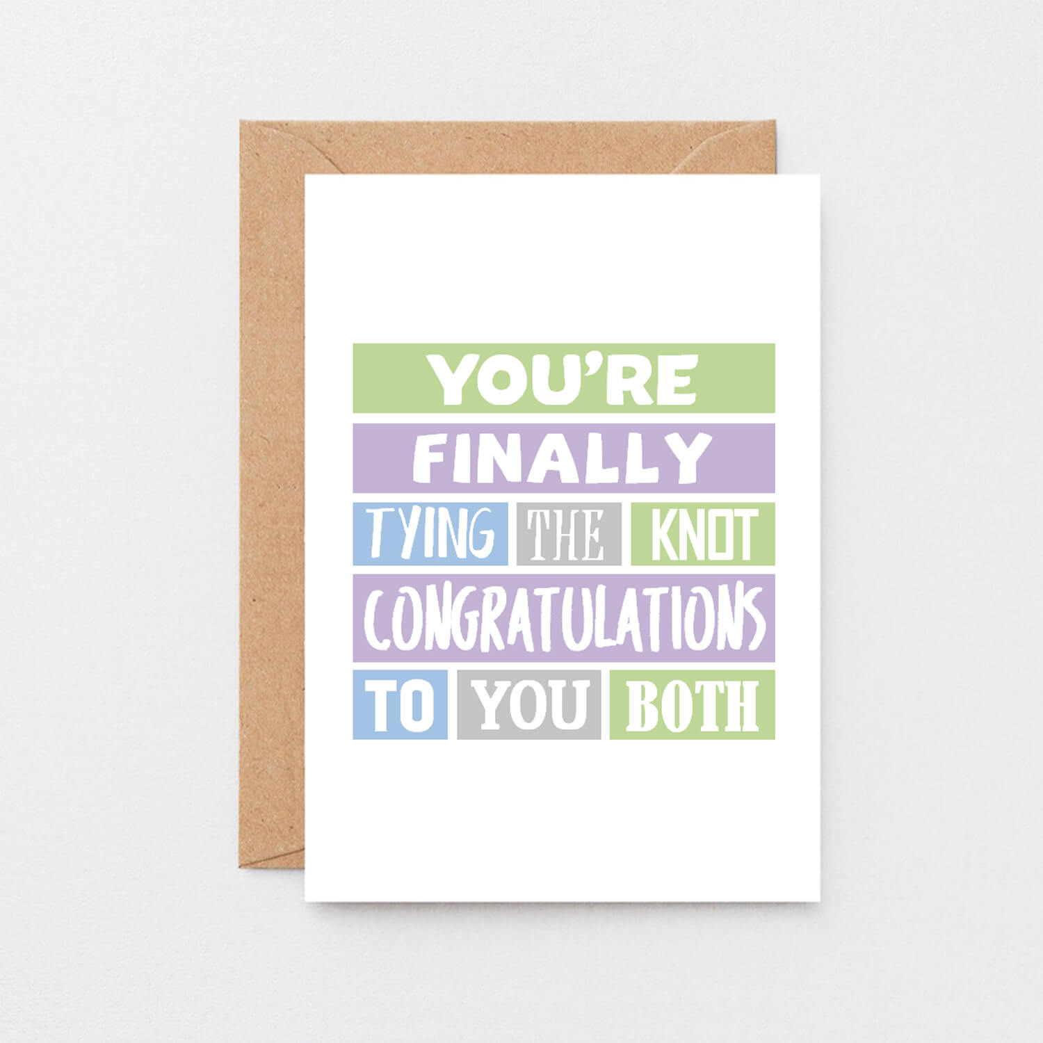 Wedding Congratulations Card by SixElevenCreations. Reads You're finally tying the knot. Congratulations to you both. Product Code SE0207A6