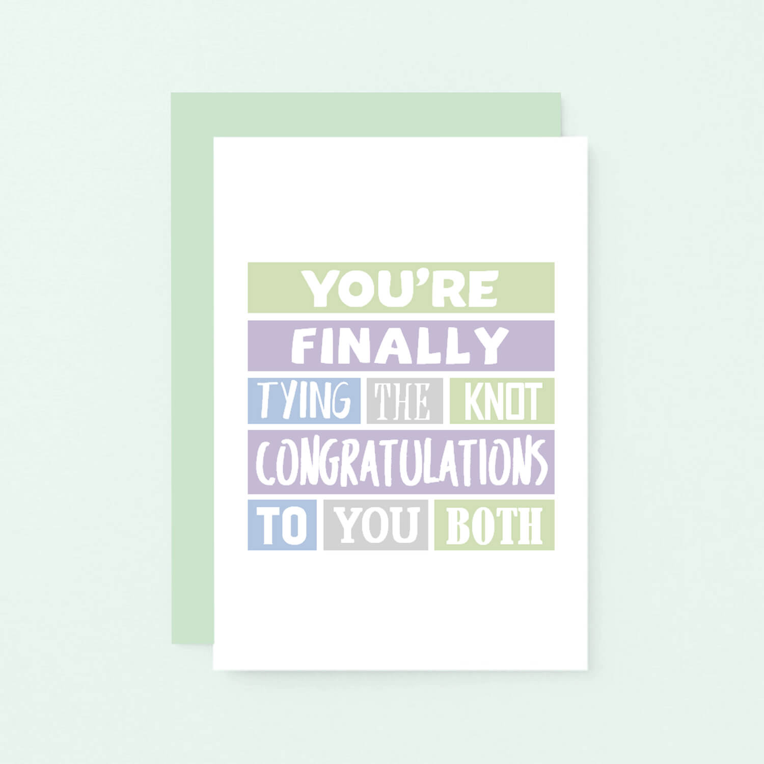 Wedding Congratulations Card by SixElevenCreations. Reads You're finally tying the knot. Congratulations to you both. Product Code SE0207A6
