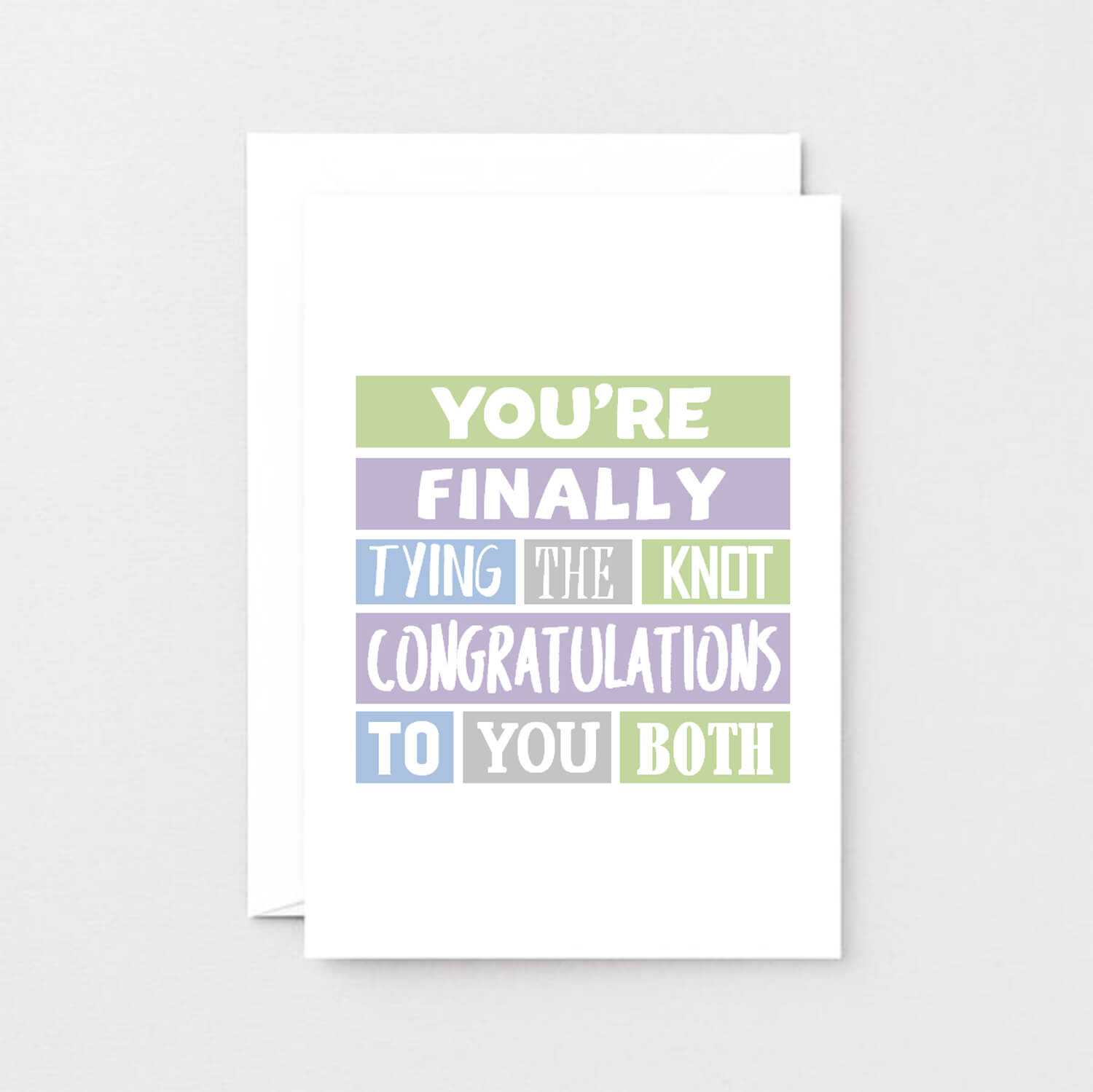 Wedding Congratulations Card by SixElevenCreations. Reads You're finally tying the knot. Congratulations to you both. Product Code SE0207A6