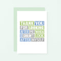 Thank You Card by SixElevenCreations. Reads Thank you for looking after me when I couldn't look after myself. Product Code SE0184A6
