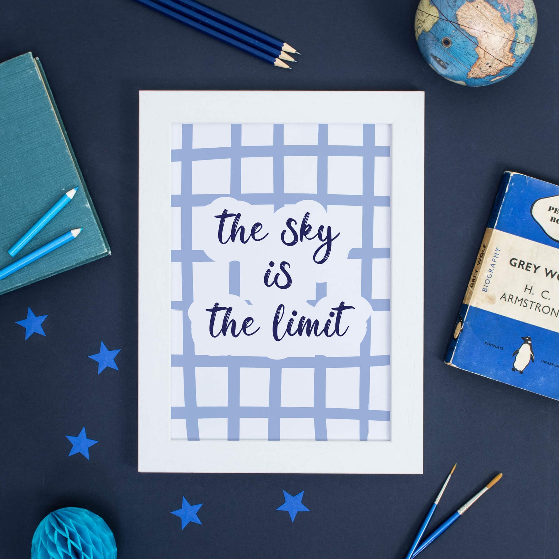 Wall Art with the quote The Sky Is The Limit. Designed by SixElevenCreations. Product Code SEP0752.