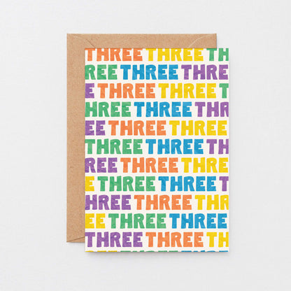 Three Years Card by SixElevenCreations. Product Code SE4103A6