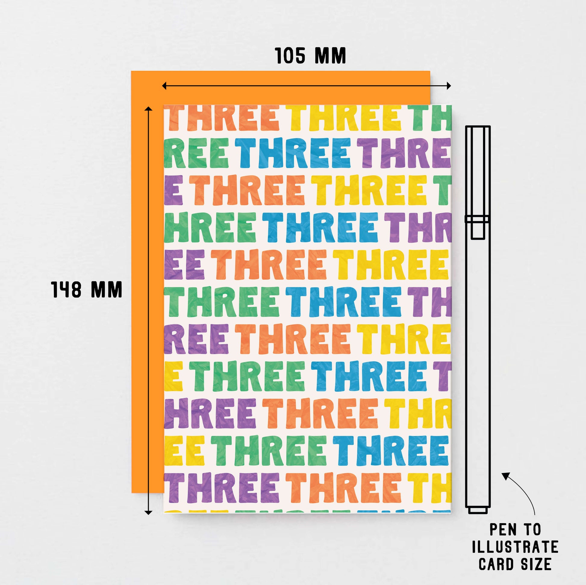Three Years Card by SixElevenCreations. Product Code SE4103A6