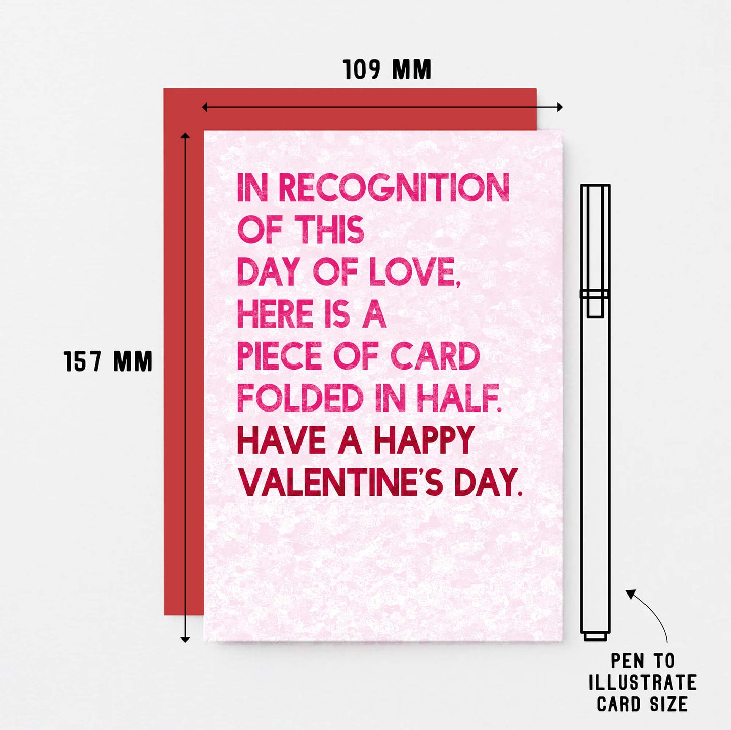 Valentine Card by SixElevenCreations. Reads In recognition of this day of love, here is a piece of card folded in half. Have a happy valentine's Day. Product Code SEV0045A6