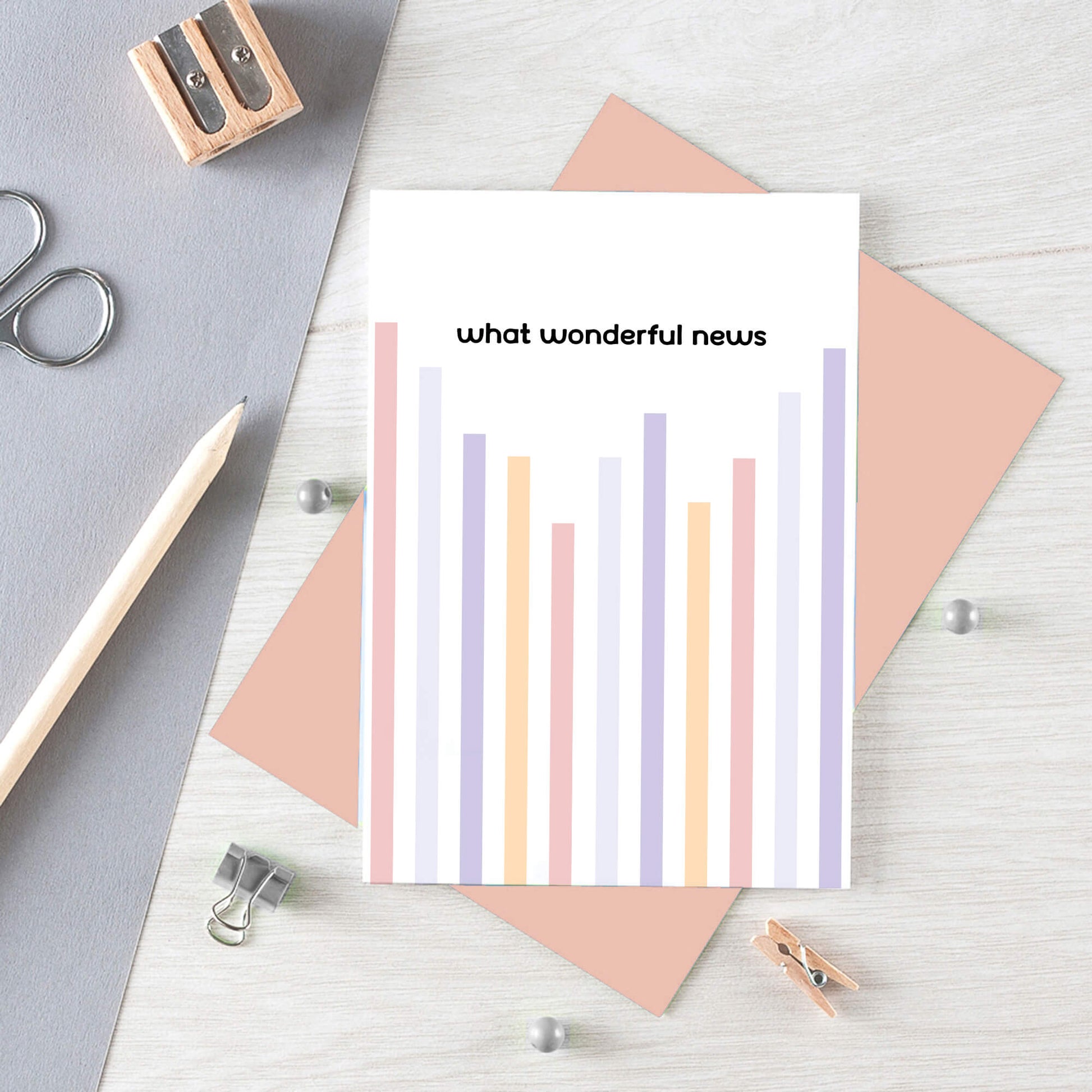 Congratulations Card by SixElevenCreations. Reads What wonderful news. Product Code SE3506A6