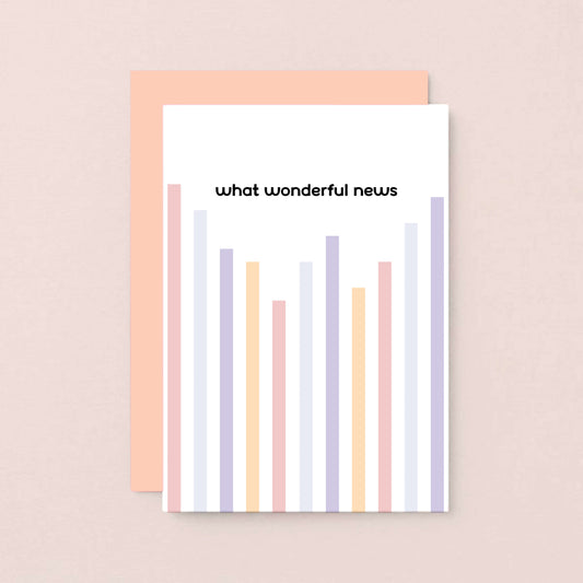 Congratulations Card by SixElevenCreations. Reads What wonderful news. Product Code SE3506A6