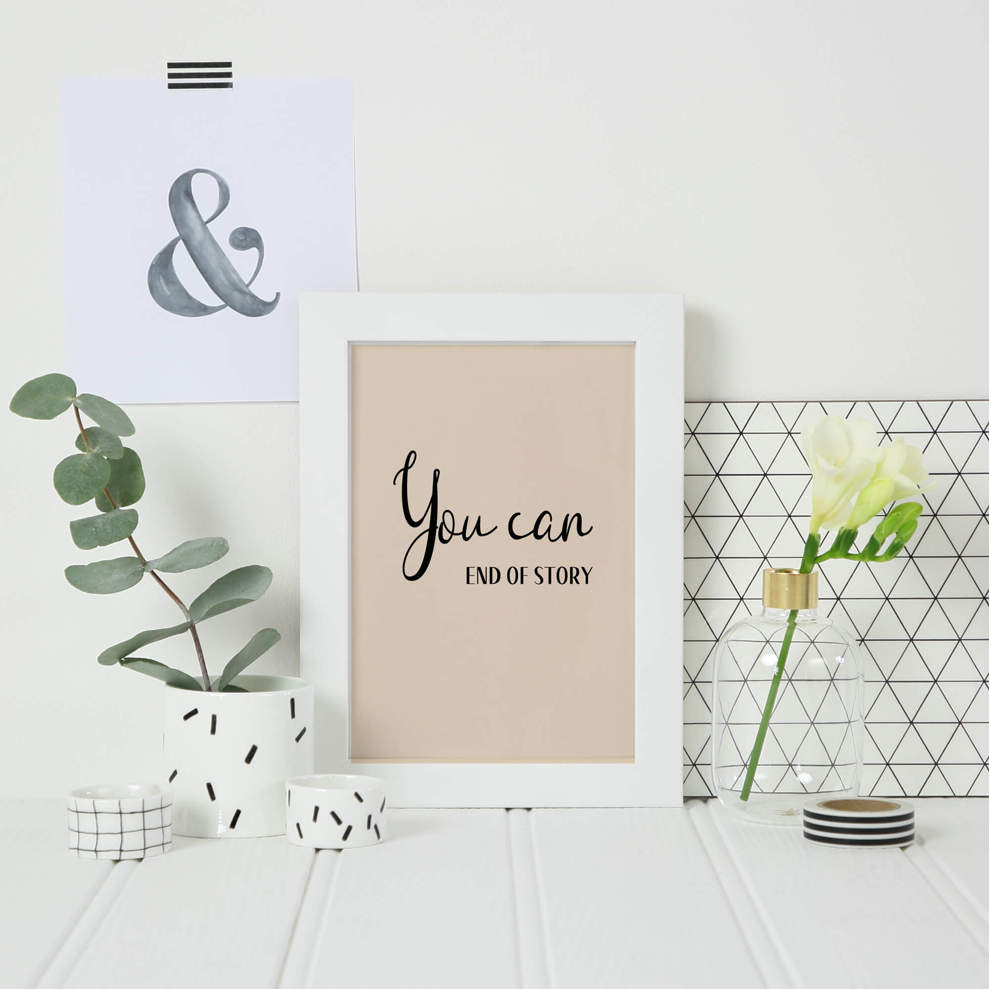 Text Print with the words You Can. End of Story. by SixElevenCreations. Product Code SEP0354